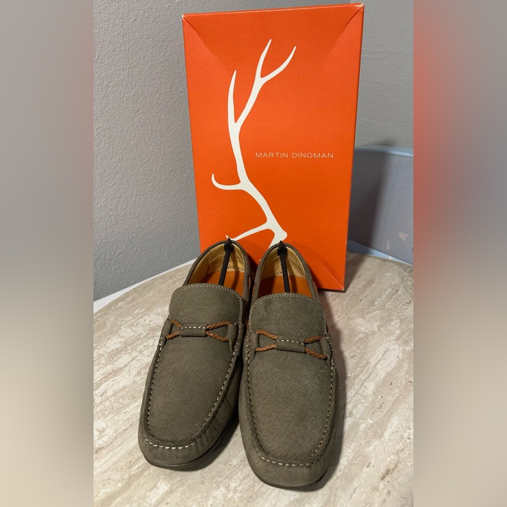Martin Dingman Bermuda Nubuck Braided Bit Loafers - Moss